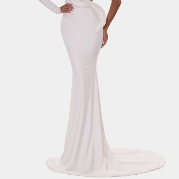 One Shoulder Couture Wedding Dress - Picture 2 of 9